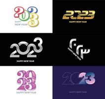 grande collezione di 2023 contento nuovo anno simboli copertina di attività commerciale diario per 2023 con auguri vettore