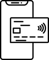 icona della linea di pagamento con carta vettore