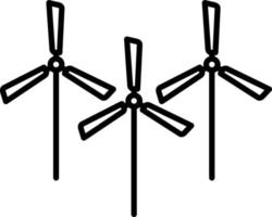 icona della linea di più mulini a vento vettore