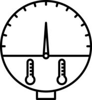 icona della linea dell'indicatore di temperatura vettore