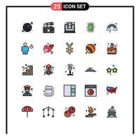 25 creativo icone moderno segni e simboli di colore nube studia smartphone dati modificabile vettore design elementi