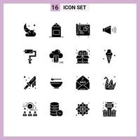 16 creativo icone moderno segni e simboli di pittore dipingere rullo creativo su altoparlante modificabile vettore design elementi