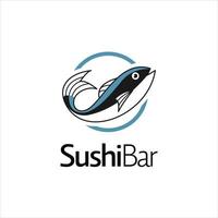 Sushi bar logo design cibo grafico, modello idee vettore