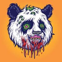 arrabbiato panda testa mostro illustrazione vettore