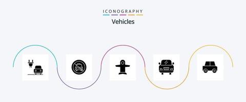 veicoli glifo 5 icona imballare Compreso veicoli. macchina. aereo. automobile. auto vettore