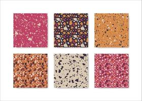 set di modelli senza cuciture di terrazzo. modello pavimento in terrazzo. modello senza cuciture di terrazzo. collezione di pattern terrazzo vettore