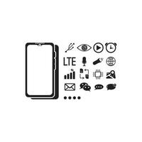 smartphone simbolo icona impostato vettore illustrazione