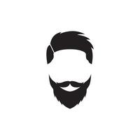 cartello di barba logo vettore icona illustrazione design