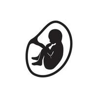 incinta madre e feto icona logo, vettore design