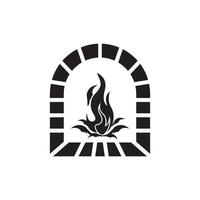 fuoco forno icona logo vettore design