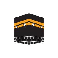kaaba vettore icona. il mecca di culto per musulmani, logo design