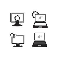 vettore computer e il computer portatile riparazione logo modello icona illustrazione design