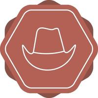 icona della linea del cappello da cowboy vettore