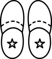 icona della linea di pantofole vettore