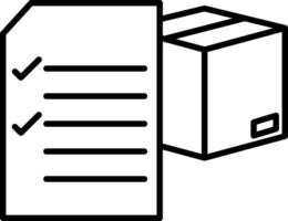 icona della linea dell'elenco di controllo di consegna vettore