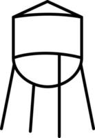 icona della linea della torre dell'acqua vettore