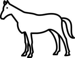 icona della linea di cavallo vettore