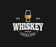 whisky Bourbon etichetta logo design. Vintage ▾ birra, vino, e whisky logo design modello vettore