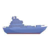 superiore nave da guerra icona cartone animato vettore. militare nave vettore