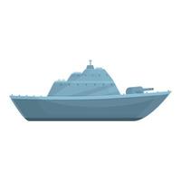 marino nave da guerra icona cartone animato vettore. militare nave vettore