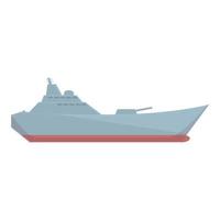 Marina Militare nave icona cartone animato vettore. navale barca vettore