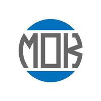 Mok lettera logo design su bianca sfondo. Mok creativo iniziali cerchio logo concetto. Mok lettera design. vettore