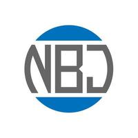 nbj lettera logo design su bianca sfondo. nbj creativo iniziali cerchio logo concetto. nbj lettera design. vettore