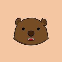 carino testa orso cartone animato vettore icona illustrazione. animale icona concetto isolato premio vettore. piatto cartone animato stile gratuito vettore gratuito vettore
