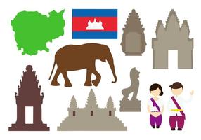 Vettore libero delle icone della Cambogia