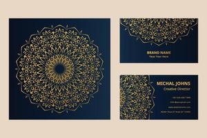 oro attività commerciale carte con fiore orientale mandala professionista vettore