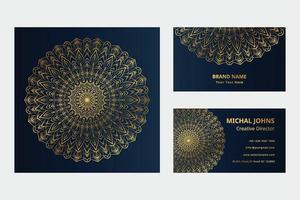 oro attività commerciale carte con fiore orientale mandala professionista vettore