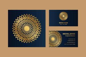 oro attività commerciale carte con fiore orientale mandala gratuito vettore