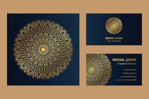 oro attività commerciale carte con fiore orientale mandala professionista vettore