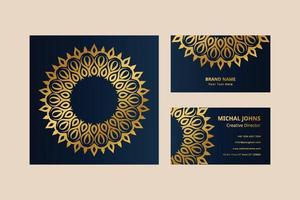 oro attività commerciale carte con fiore orientale mandala professionista vettore