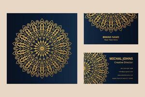 oro attività commerciale carte con fiore orientale mandala professionista vettore