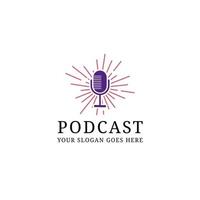 creativo Podcast mic logo design modello, digitale Audio mostrare logo ispirazione vettore