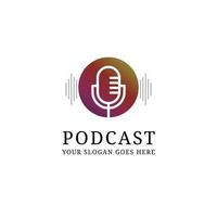 creativo Podcast mic logo design modello, digitale Audio mostrare logo ispirazione vettore