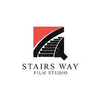 le scale modo logo disegno, film studio film logo vettore con rustico stile