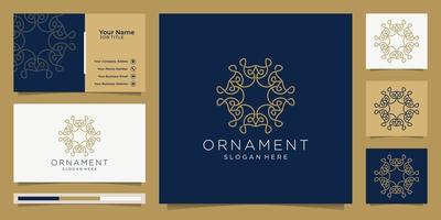 ornamento logo linea arte stile lusso e attività commerciale card.premium vettore