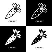 carota salutare biologico cibo icona logo. verdura e frutta simbolo illustrazione vettore