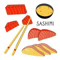 luminosa vettore illustrazione di asiatico cibo. giapponese menù, asiatico piatti per menu e ristoranti.