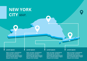 Mappa di New York Infografica vettore