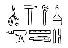 Set di icone strumento bricolage vettore