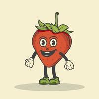 carino fragola personaggio vettore illustrazione