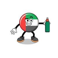 Emirati Arabi Uniti bandiera illustrazione cartone animato Tenere zanzara repellente vettore