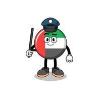 cartone animato illustrazione di Emirati Arabi Uniti bandiera polizia vettore
