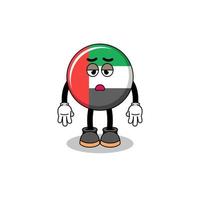 Emirati Arabi Uniti bandiera cartone animato con fatica gesto vettore
