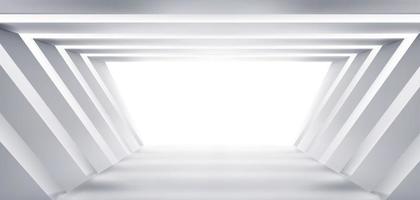 astratto camera, bianca corridoio di trapezoidale forma vettore