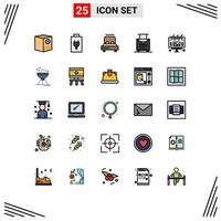 25 creativo icone moderno segni e simboli di tabellone anno Domini letto viaggio Bagaglio modificabile vettore design elementi