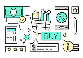 Illustrazione vettoriale di acquisto lineare